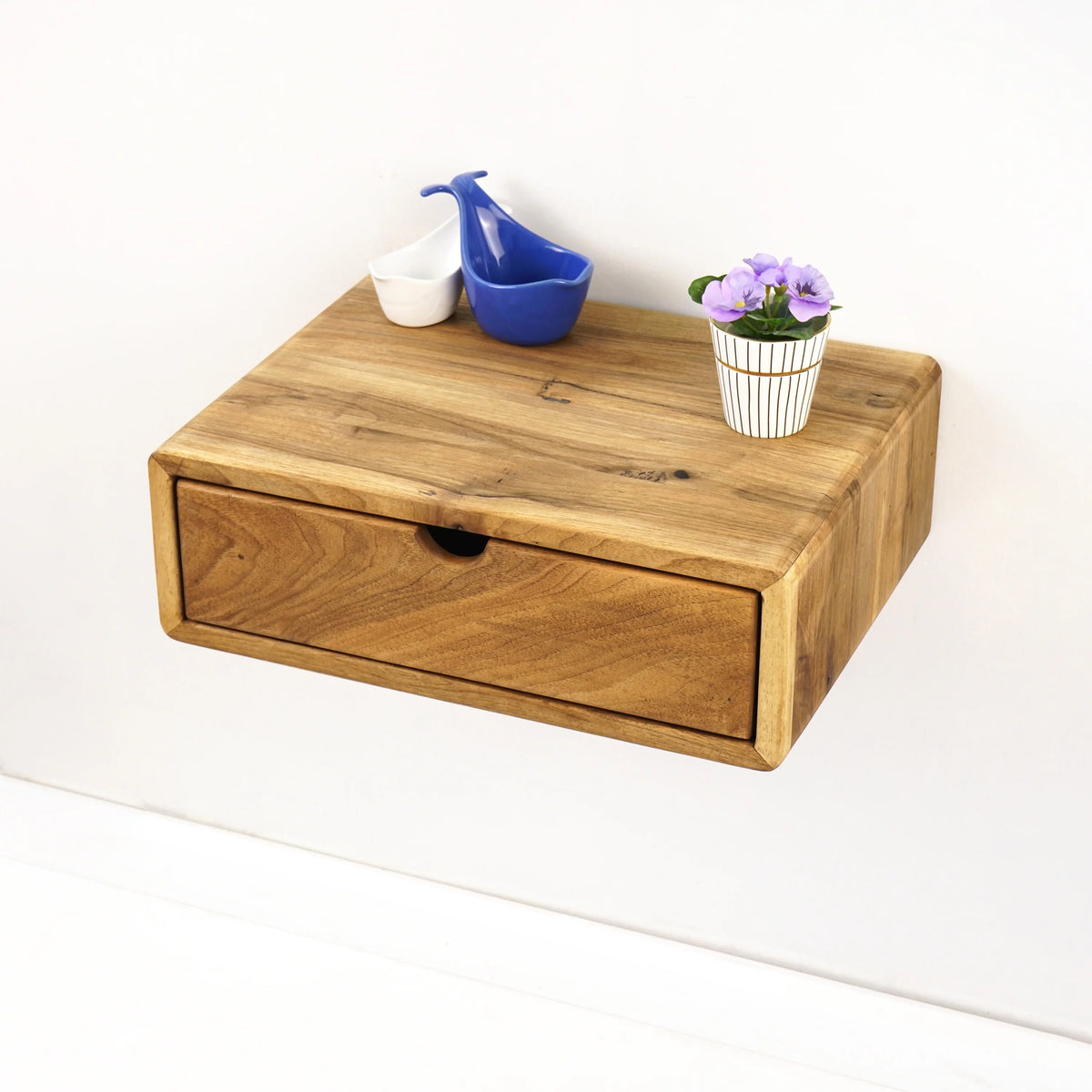 Ultimate Premium Products Floating Walnut Nightstand - Small