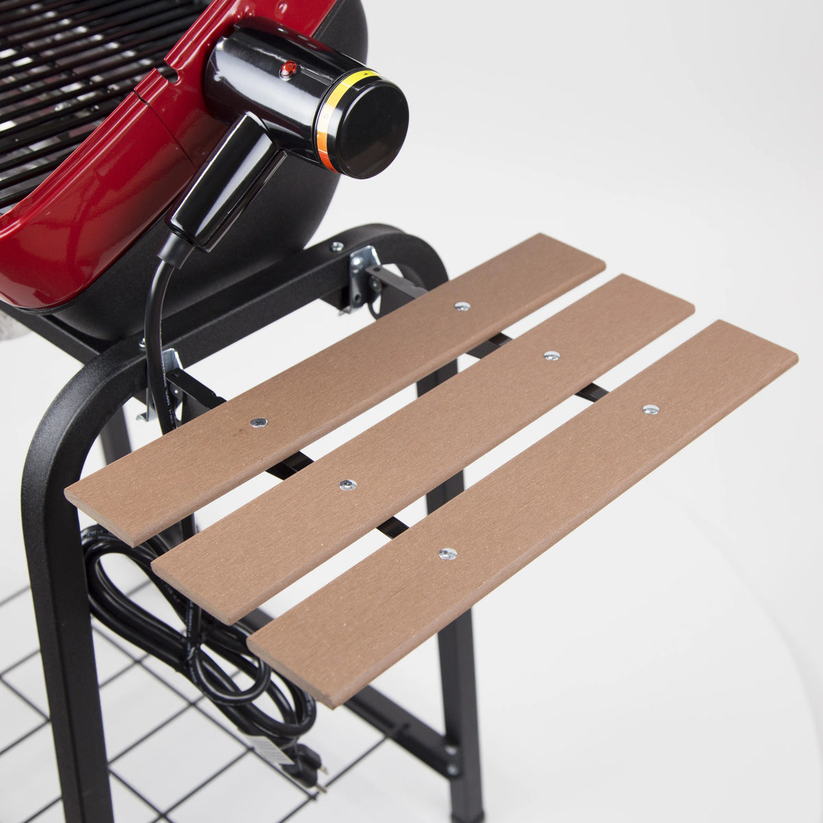 Americana Portable Electric Cart Grill with Two Folding Tables, Red