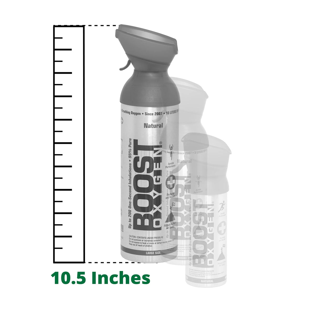 6 Pack 10L Boost Oxygen Stars/Stripes Pure Canned Oxygen Canister, Natural