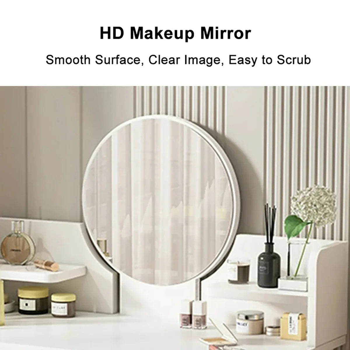 SolarSoda Vanity Table with Mirror, 2 Drawers Makeup Dressing Desk, Teen Adult(Without Stool)