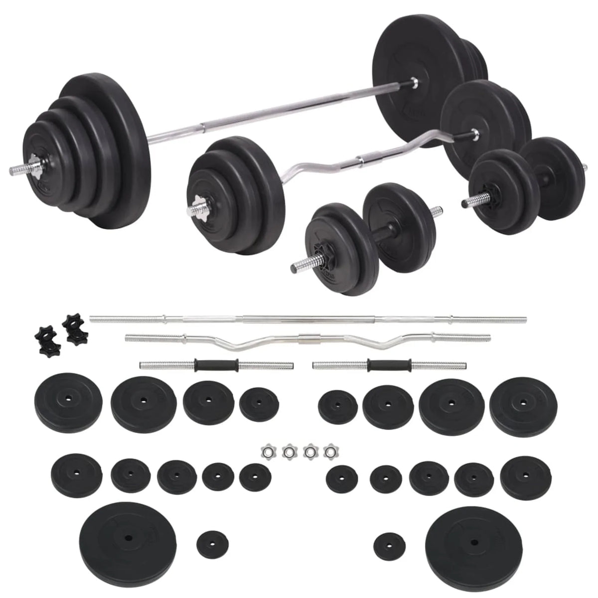 Htovila Workout Bench with Weight Rack, Barbell and Dumbbell Set 264.6 lb