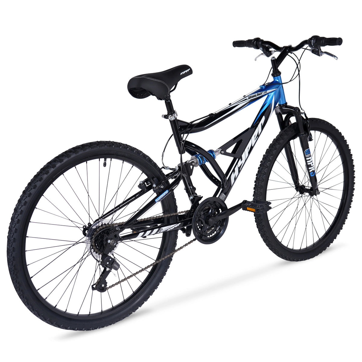 Hyper Bicycles Men's 26" Shocker Mountain Bike, Black/Green