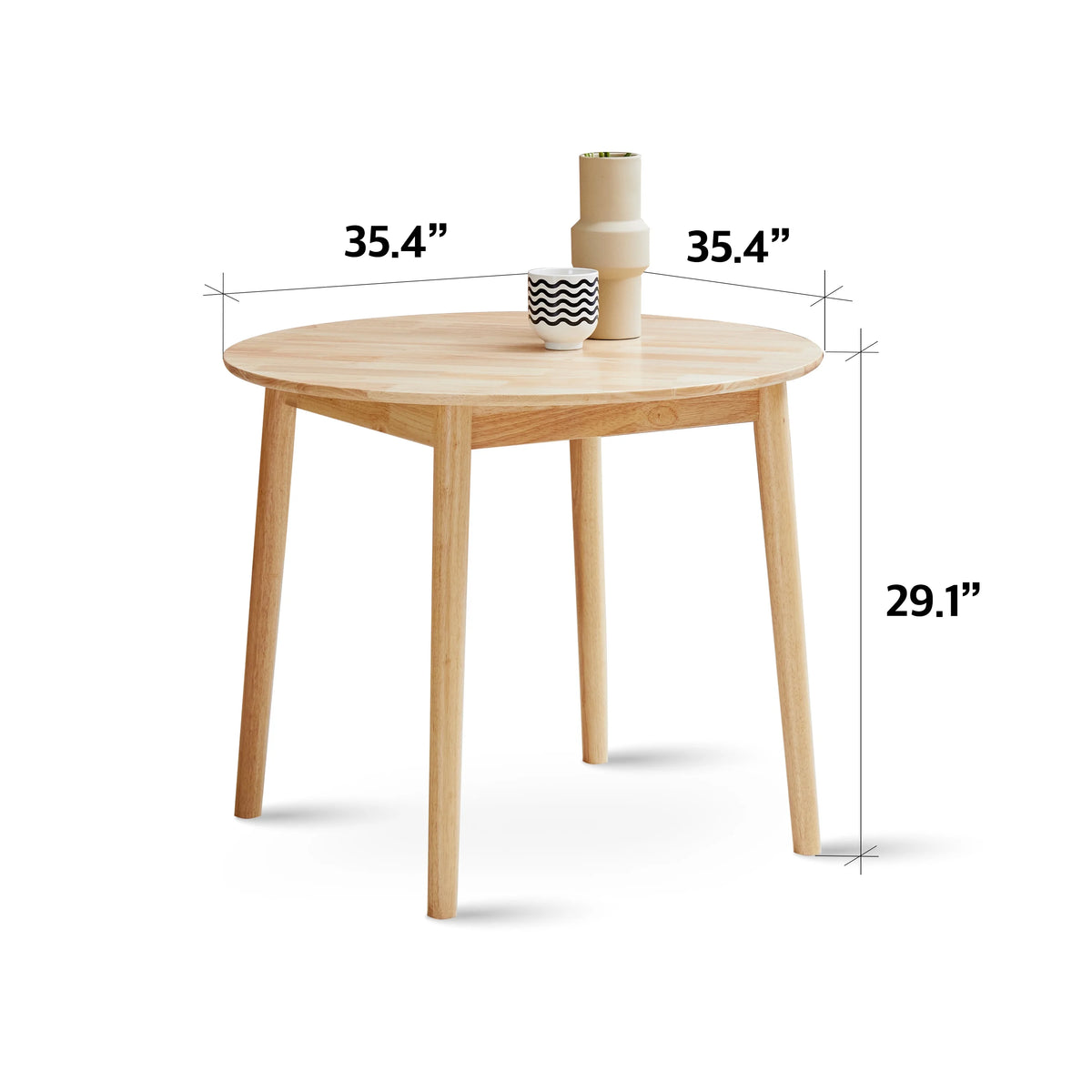 Livinia Aslan 35.4" Round Wooden Dining Table (Natural)