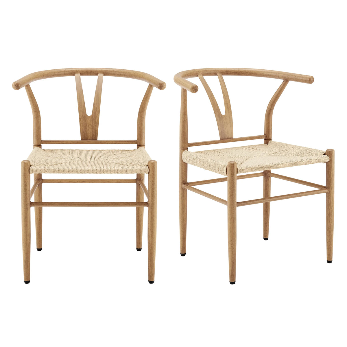 Better Homes & Gardens Springwood Wishbone Chair, Metal Base with Black Finish, 2 Pack