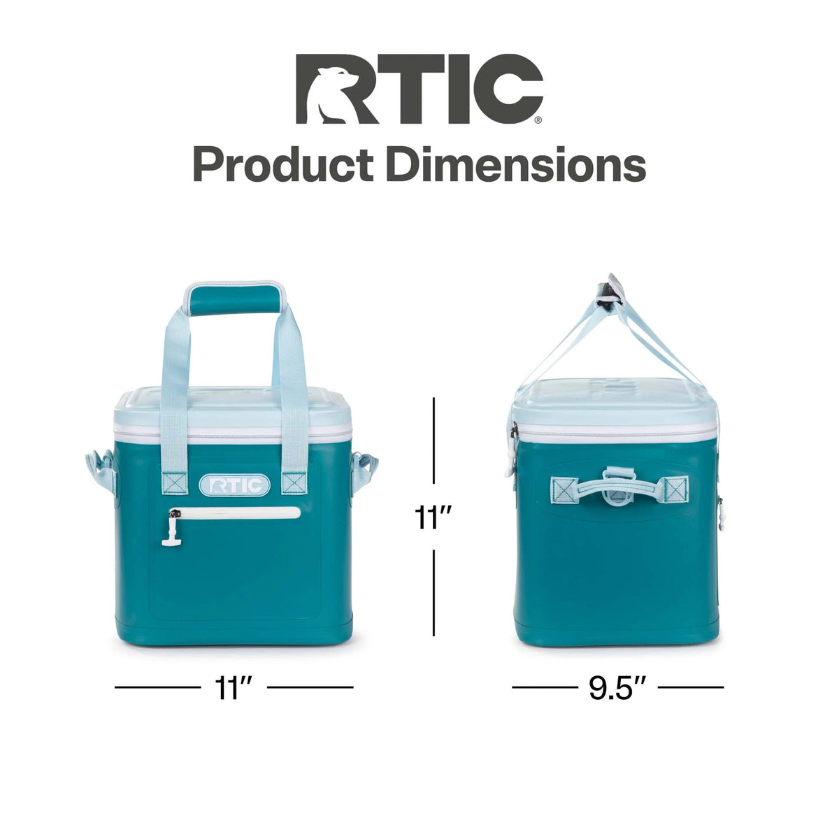 RTIC 12 Can Ultra-Tough Soft Cooler, 10 Qt, Leakproof, Waterproof Zipper,  Black