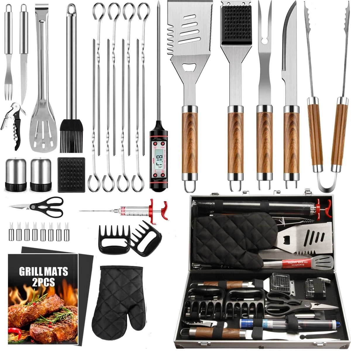 BBQ Grill Accessories Set, Stainless Steel Griddle Tools Kit for Blackstone and Camp Chef, 38Pcs Grill Utensils Set for Barbecue