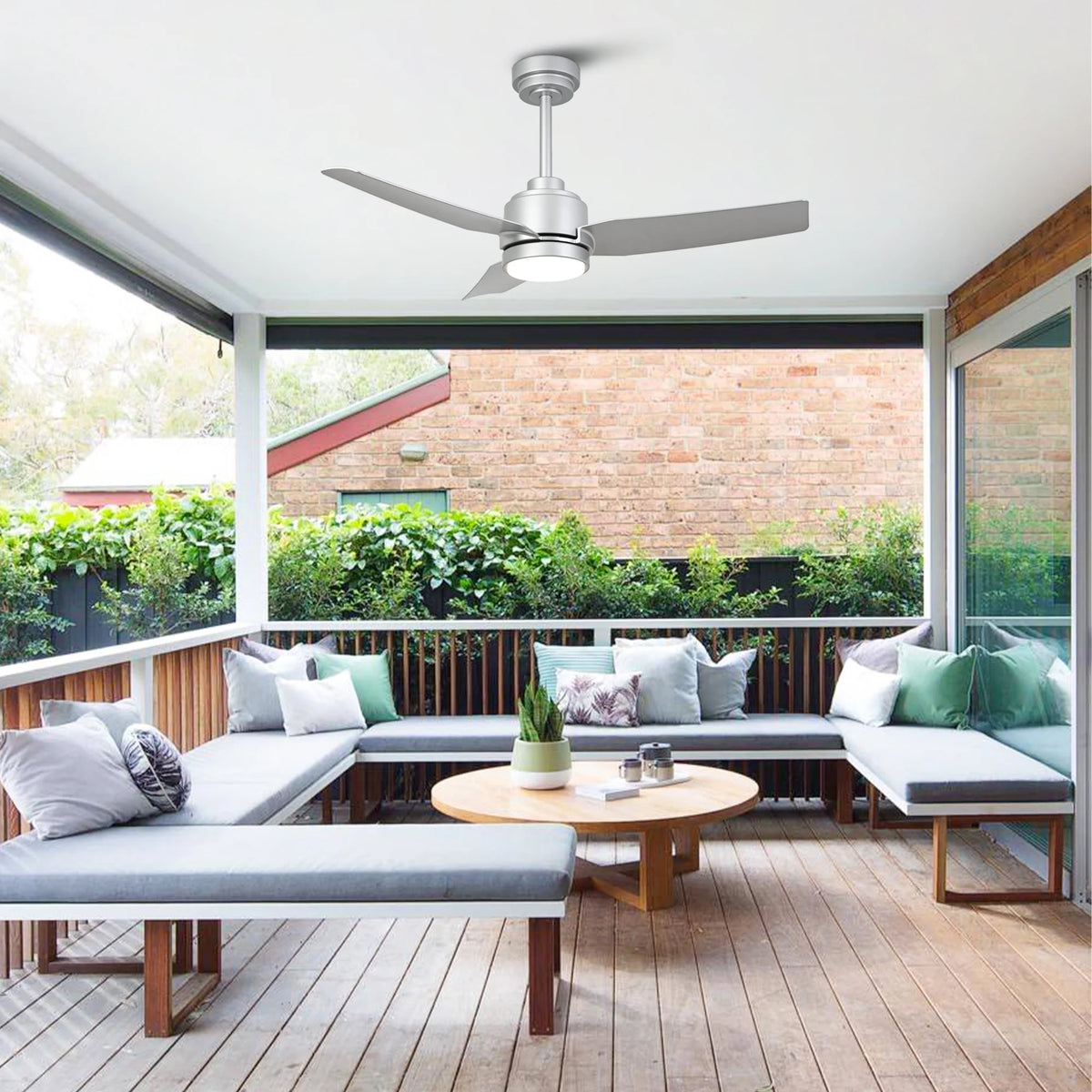 42" Modern Gold Dimmable Ceiling Fan DC Motor Indoor 3-blade LED Ceiling Fan with Remote
