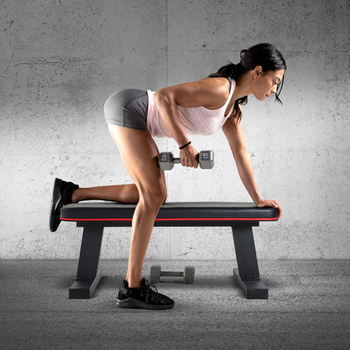 CAP Strength Heavy Duty Flat Bench, Black Finish (600lb Weight Capacity)