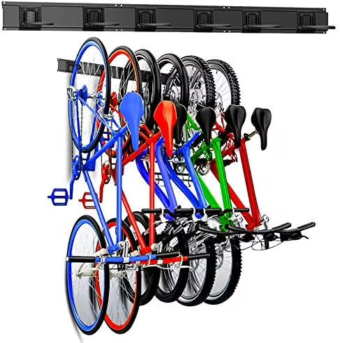 Bike Hooks for Garage Wall Vertical, 6 Bike Storage Rack Space Saving Wall Bike Mount Holds Up to 300 LBS, Pack of 3