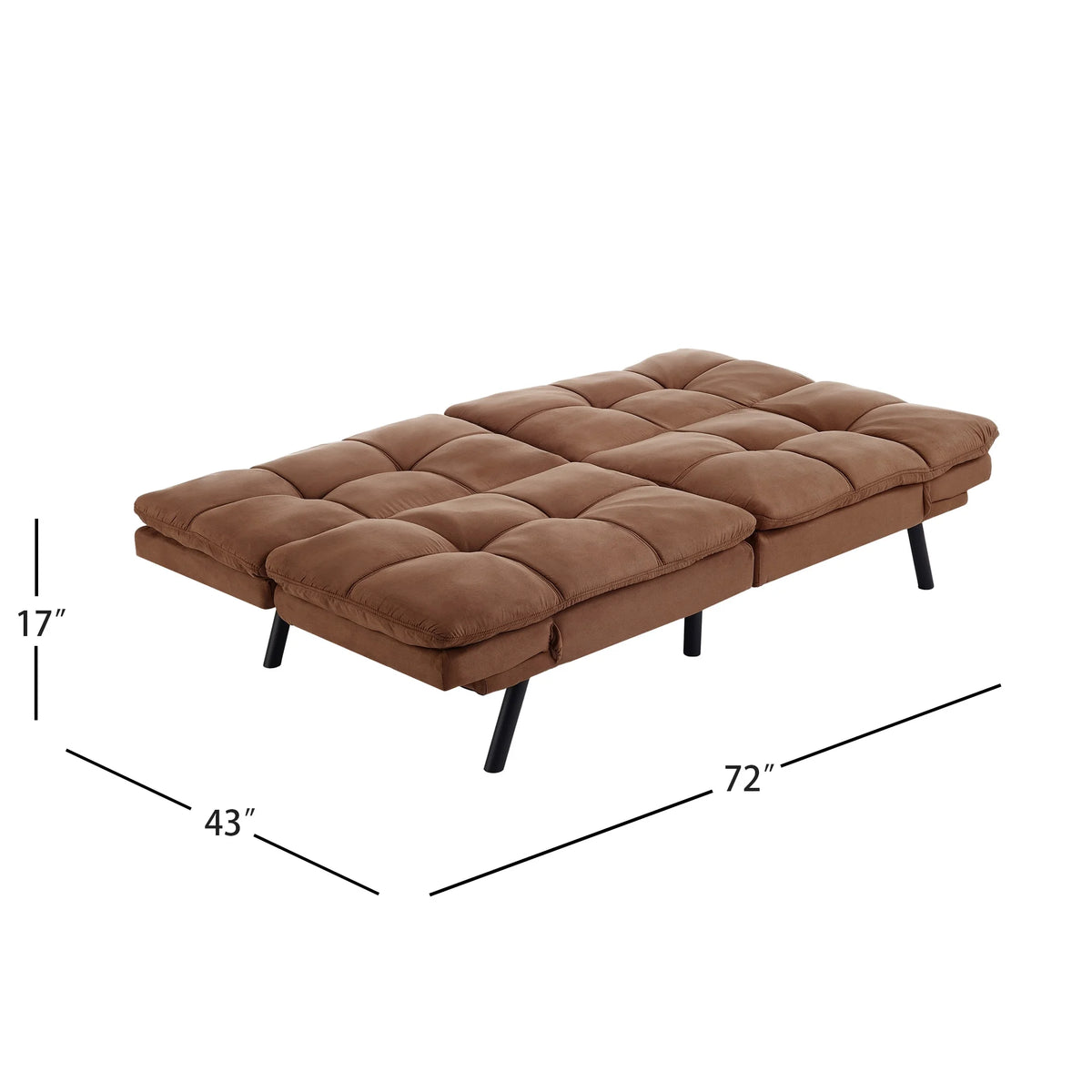 Mainstays Memory Foam Futon with 72",Black