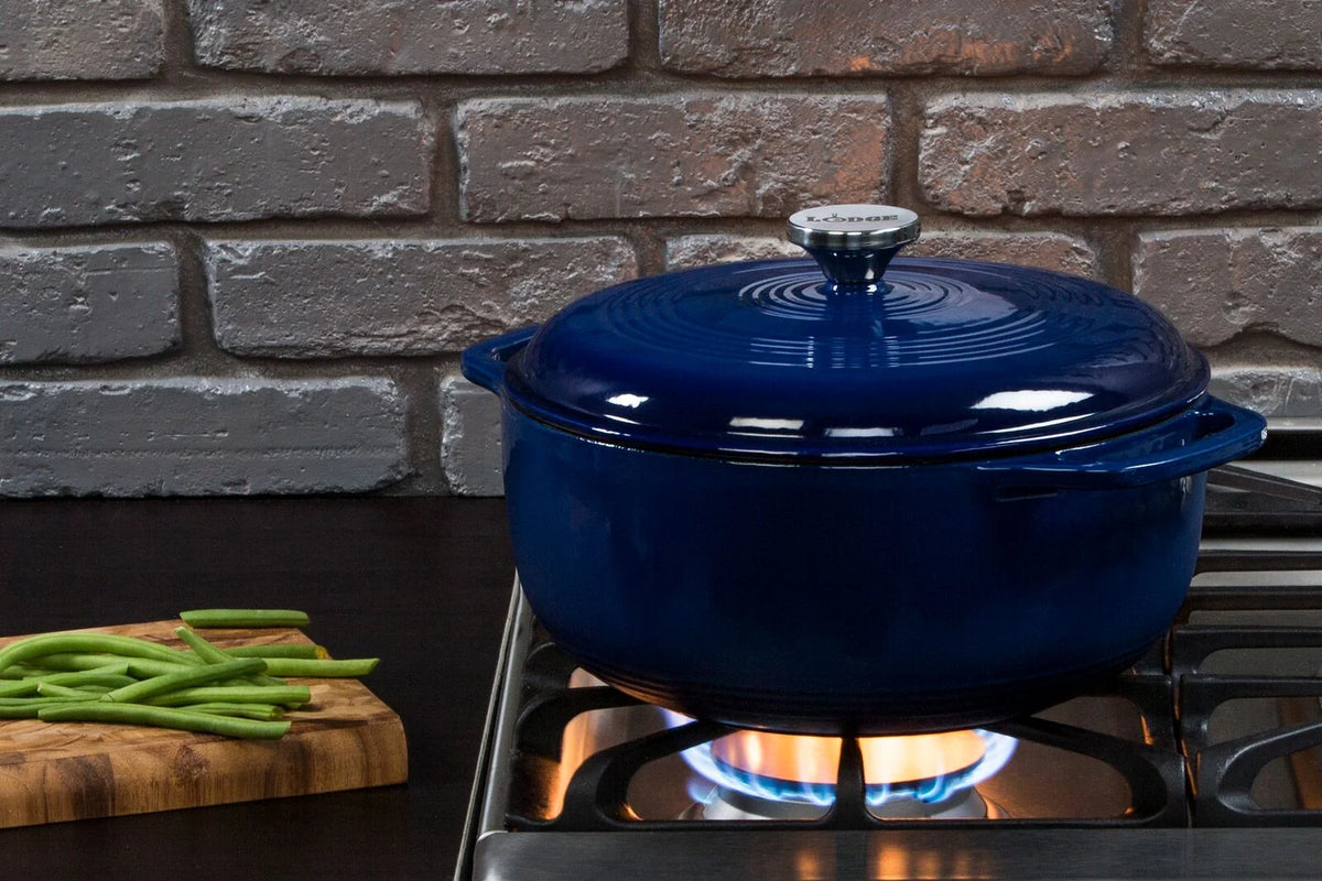 Lodge Cast Iron 6 Quart Enameled Dutch Oven, Indigo