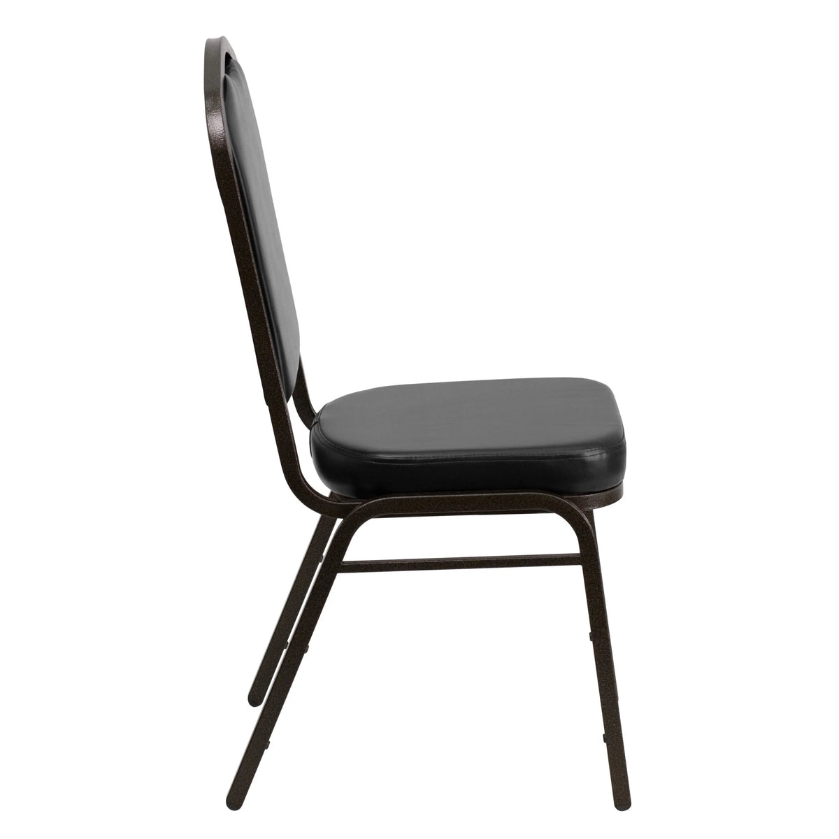 Emma + Oliver 4 Pack Crown Back Stacking Banquet Chair in Navy Vinyl - Silver Vein Frame