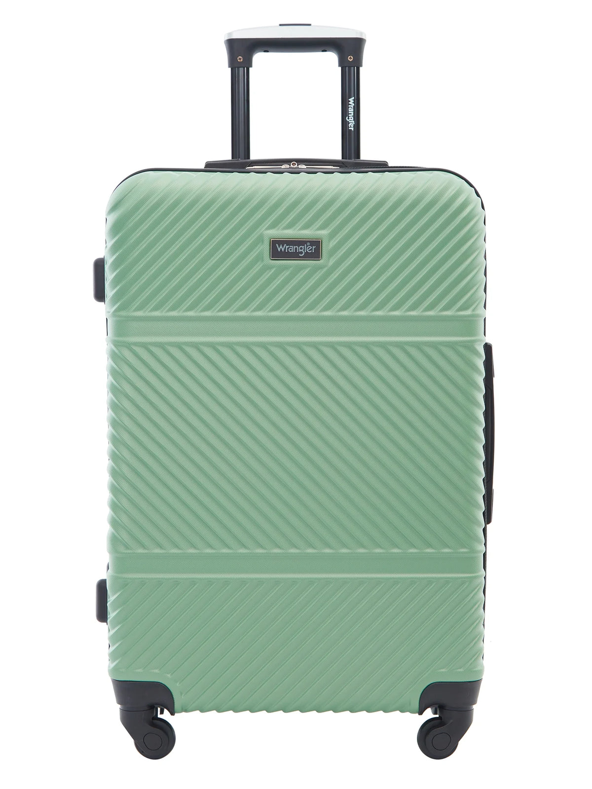 Wrangler 4 Pc Hardside Spinner Luggage Set with 20" & 25" Suitcases and Packing Cubes, Black