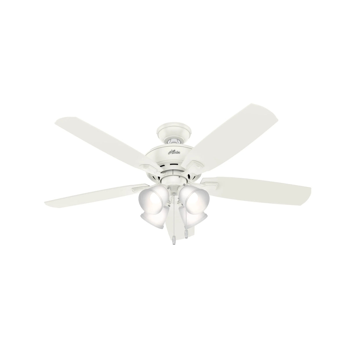 Hunter - Amberlin Indoor Ceiling Fan With Light, 52-inch, Brushed Nickel, Casual-style, 3-speed WhisperWind Motor, 53216, for Living Rooms, Bedrooms