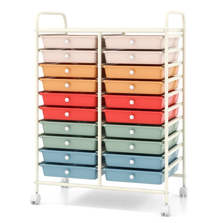 20 Drawers Rolling Storage Cart Studio Organizer