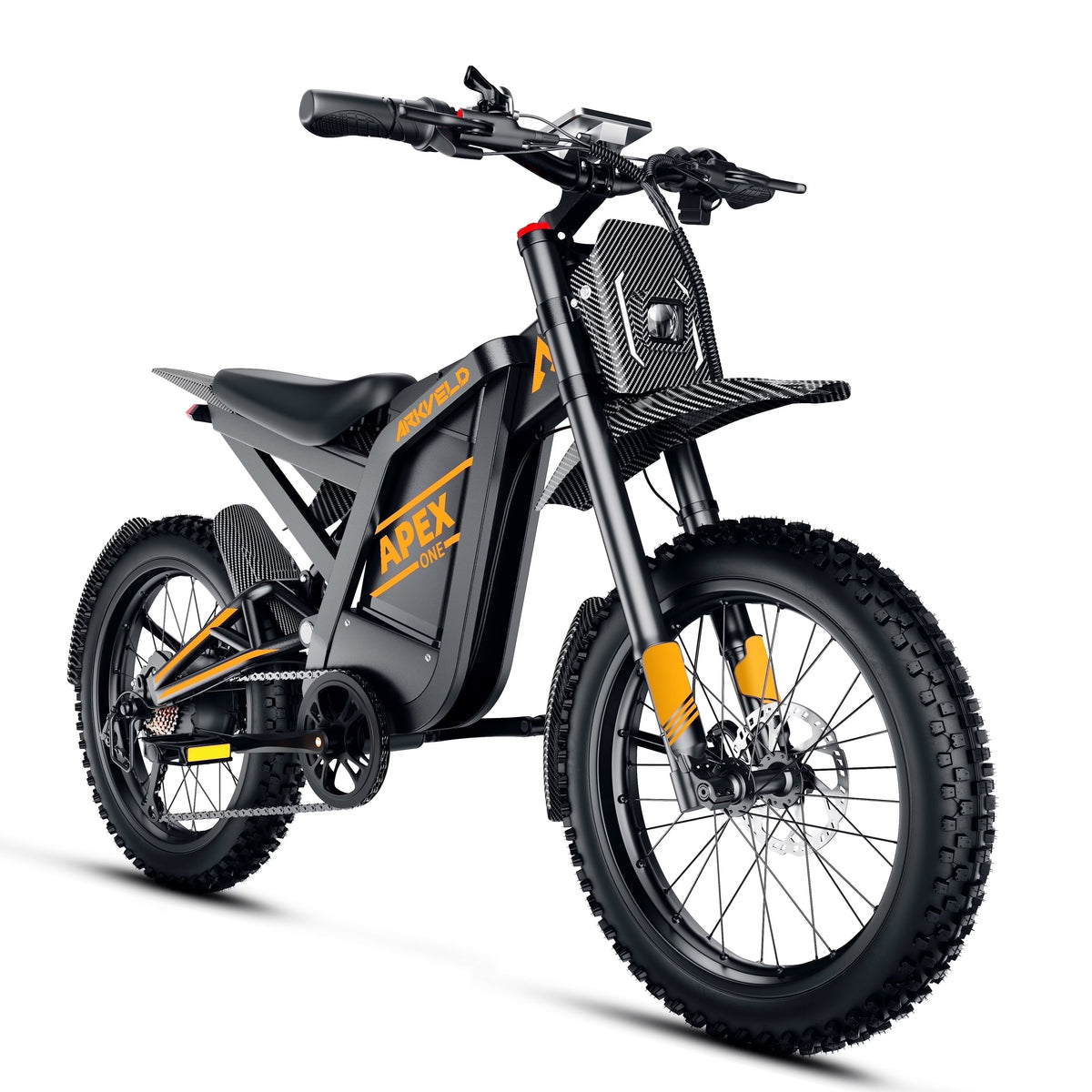 Arkveld Electric Bike for Adults, Peak-3000W, Max 40MPH and 80Miles Electric Motorcycle,25" Fat Tire Dirt Bike, APEX1 7-Speed E-Bike��White