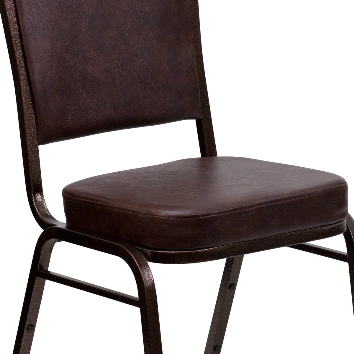 Emma + Oliver 4 Pack Crown Back Stacking Banquet Chair in Navy Vinyl - Silver Vein Frame