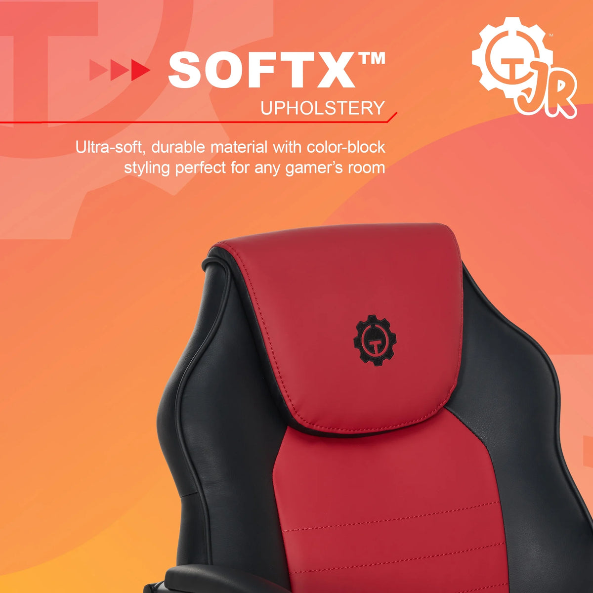 Gamer Gear Jr. Xplorer Gaming and Computer Chair, Kids and Teens Gaming Chair with Padded Arms, Adjustable Height, White and Black