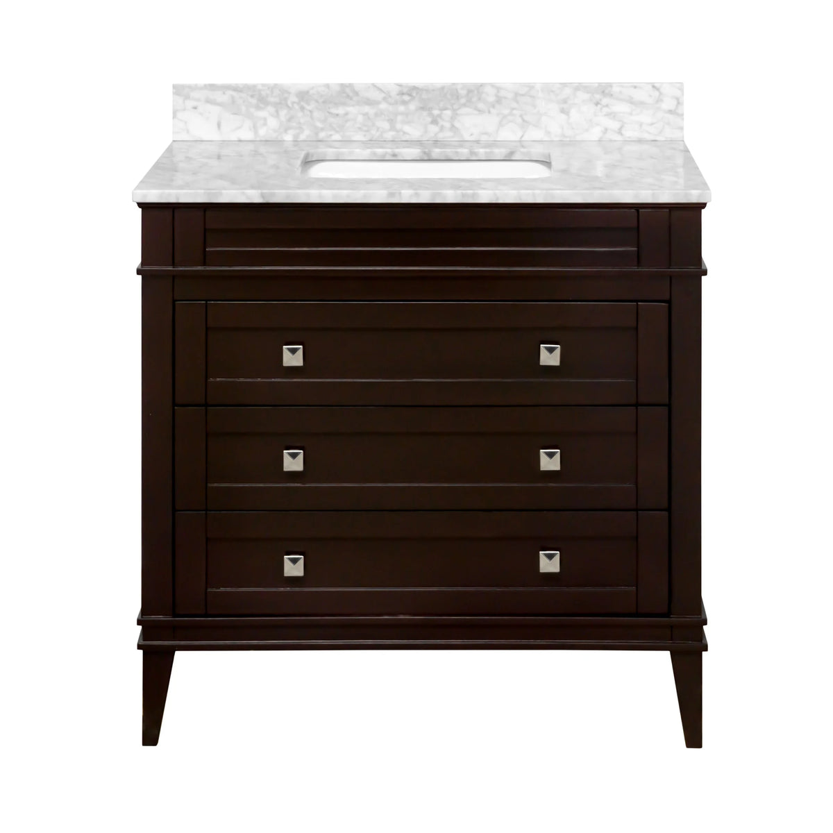 Eleanor 30" Bathroom Vanity with White Cabinet and Carrara Marble Top