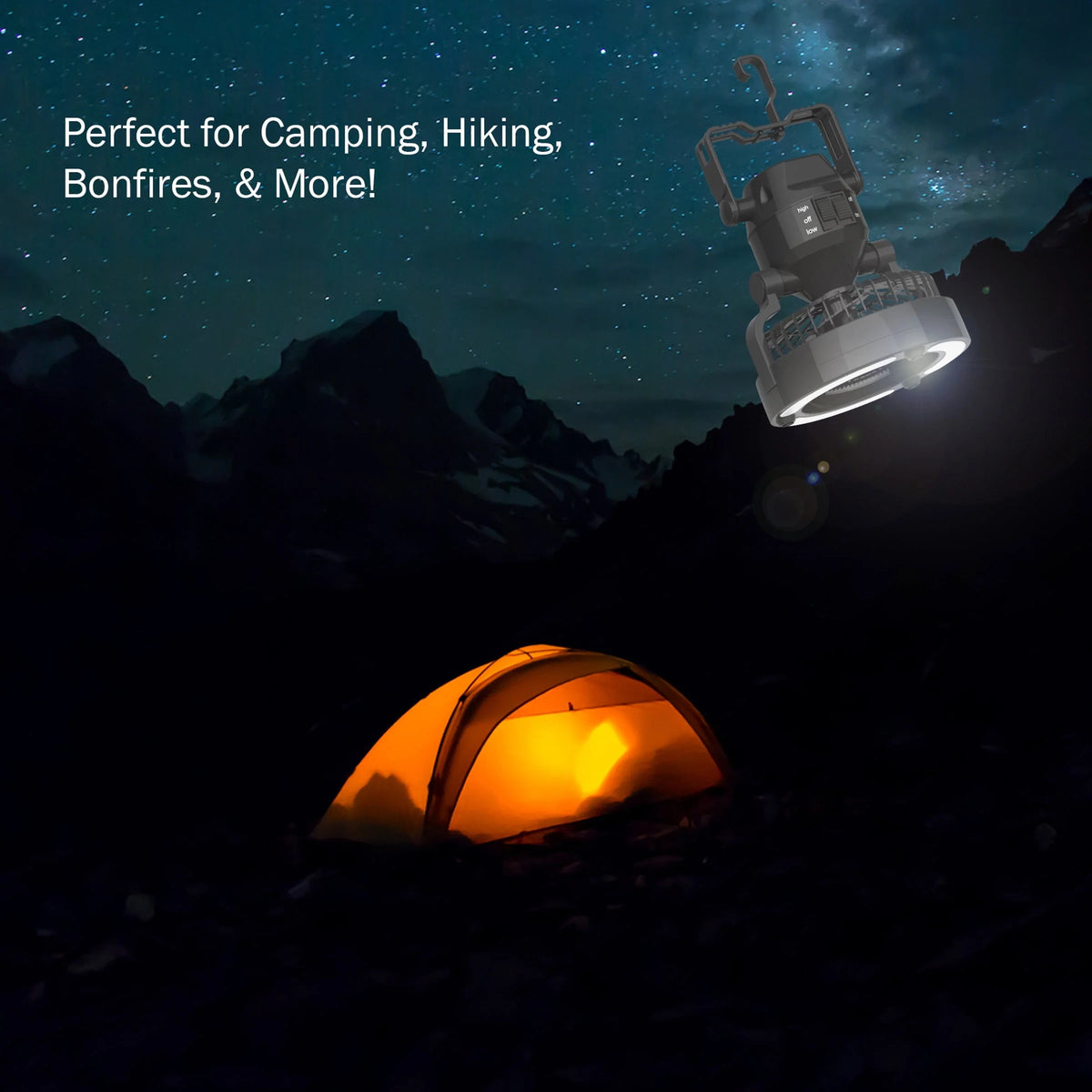 Portable 2 in 1 LED Camping Lantern with Ceiling Fan by Wakeman Outdoors