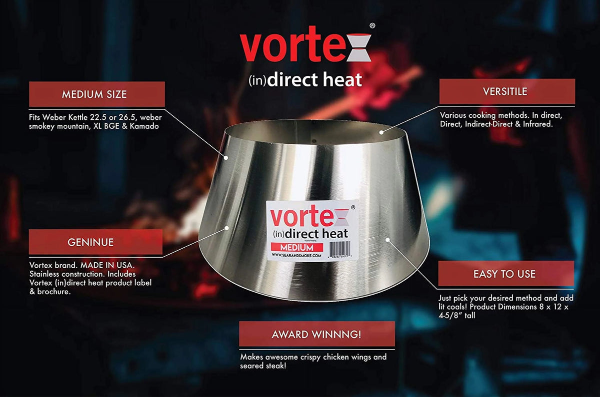 BBQ Vortex for Weber Kettle 22 26.75 WSM smokey mountain Medium Kamado Big Green Egg