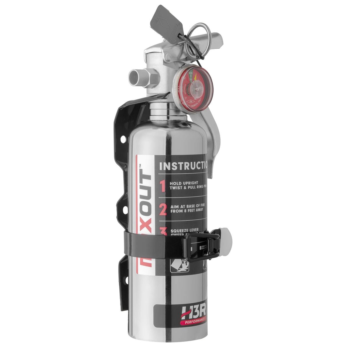 H3R Performance MaxOut Dry Chemical Car Fire Extinguisher - 1.0 lb. Chrome