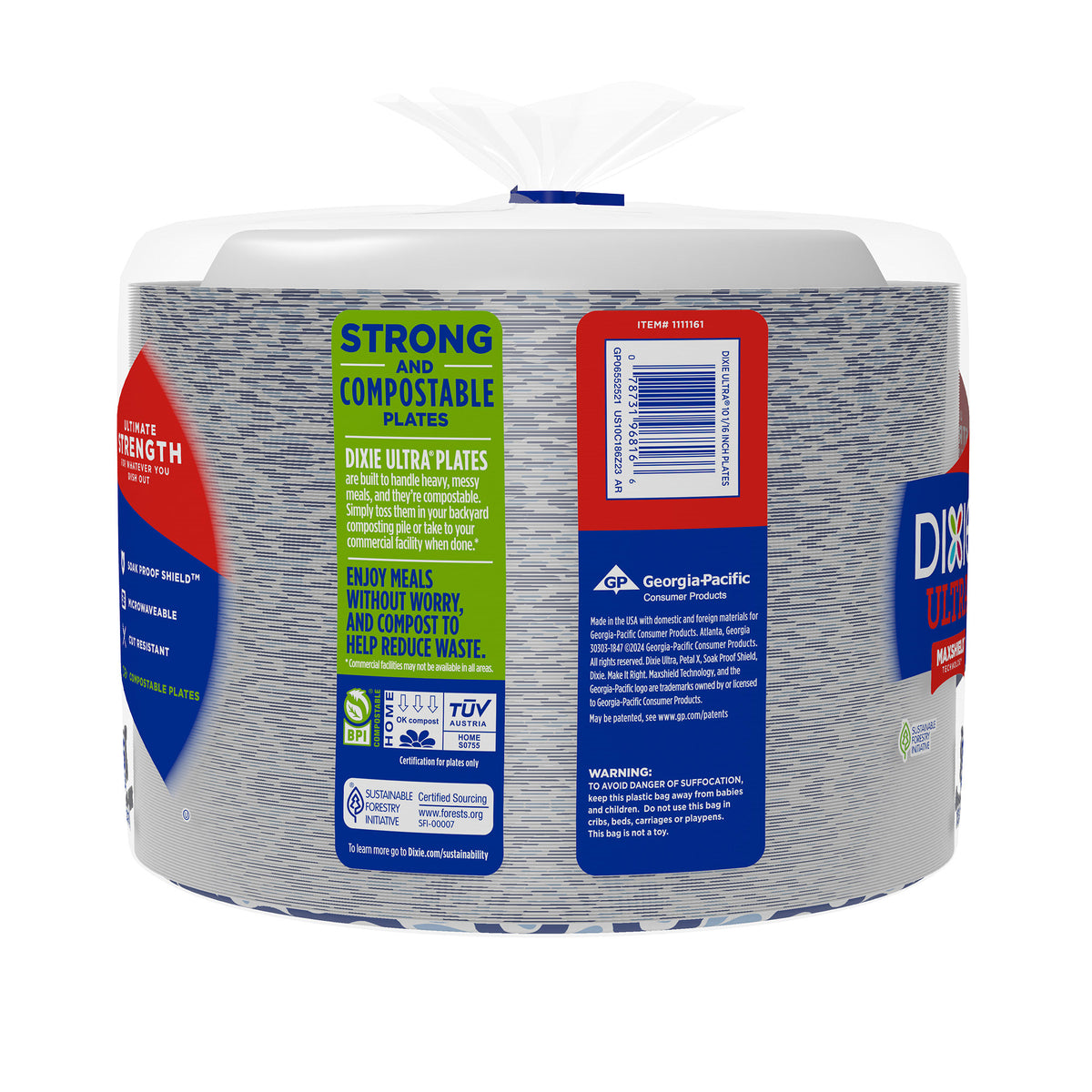 Dixie Ultra 10-1/16' Paper Plate, 186-count