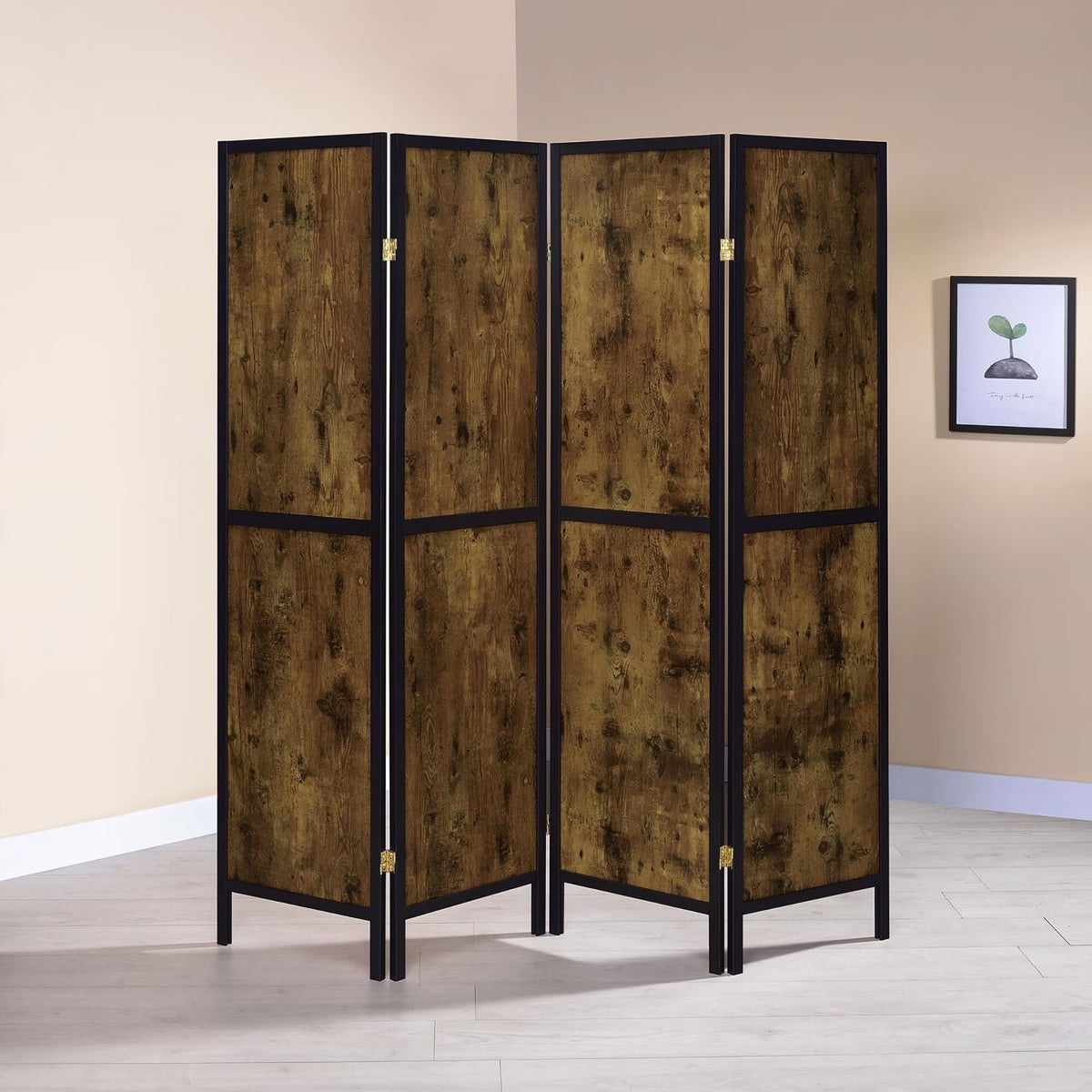 Privacy Screen 82.8'' W x 65'' H 6 - Panel Solid Wood Folding Room Divider, Natural,Outdoor Privacy Screen