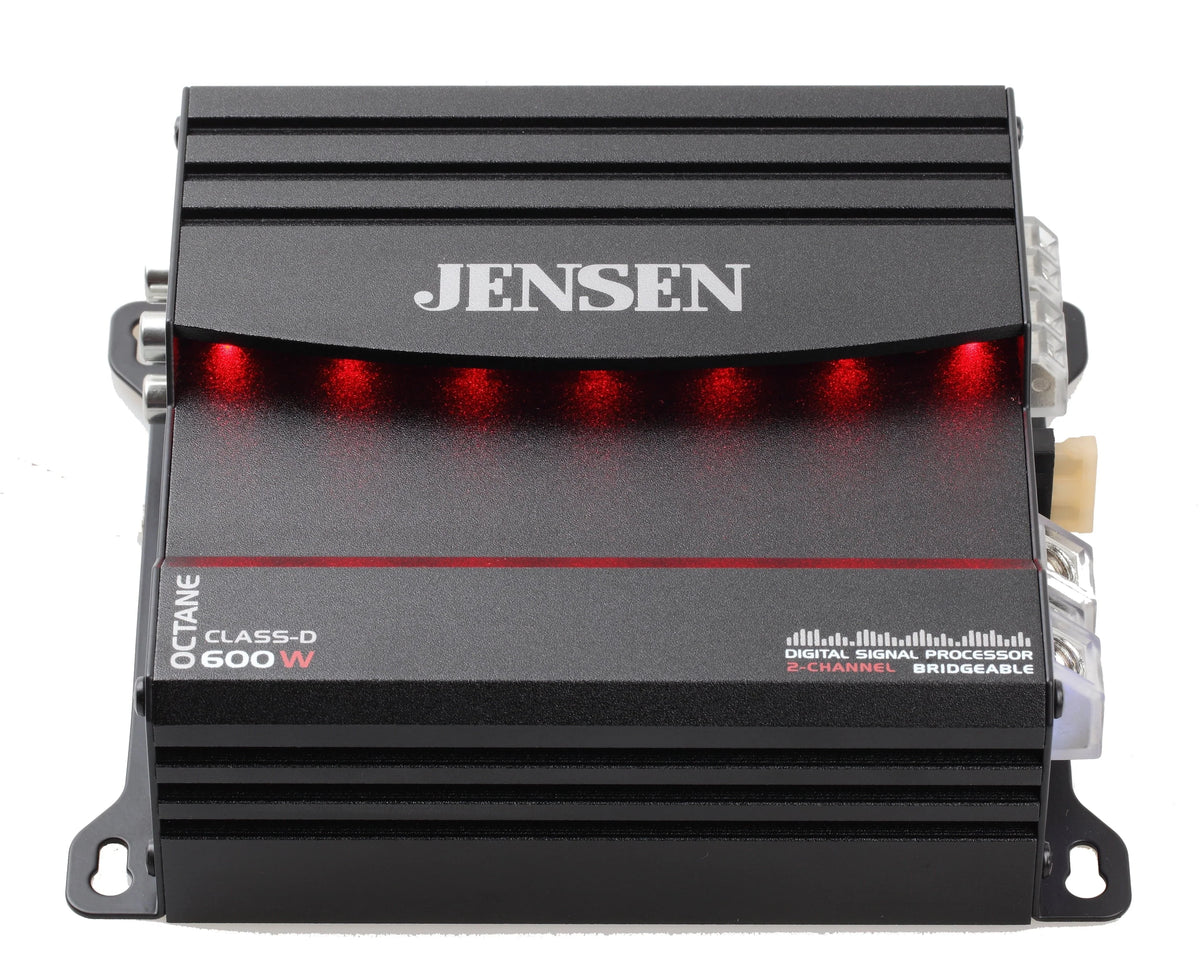 JENSEN XDA92RB Class D 2 Channel Bridgeable Amplifier with 80 Watts x 2 RMS, 600 Watts