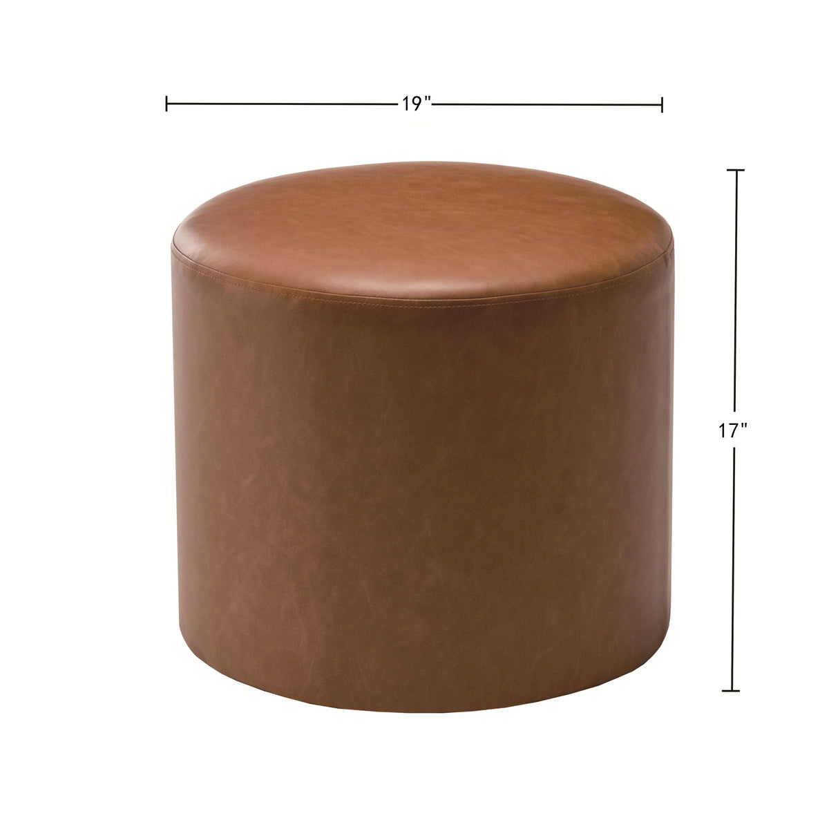 Wovenbyrd Round Pouf Ottoman with Foam Core, Gray �C Perfect for Living Room or Bedroom