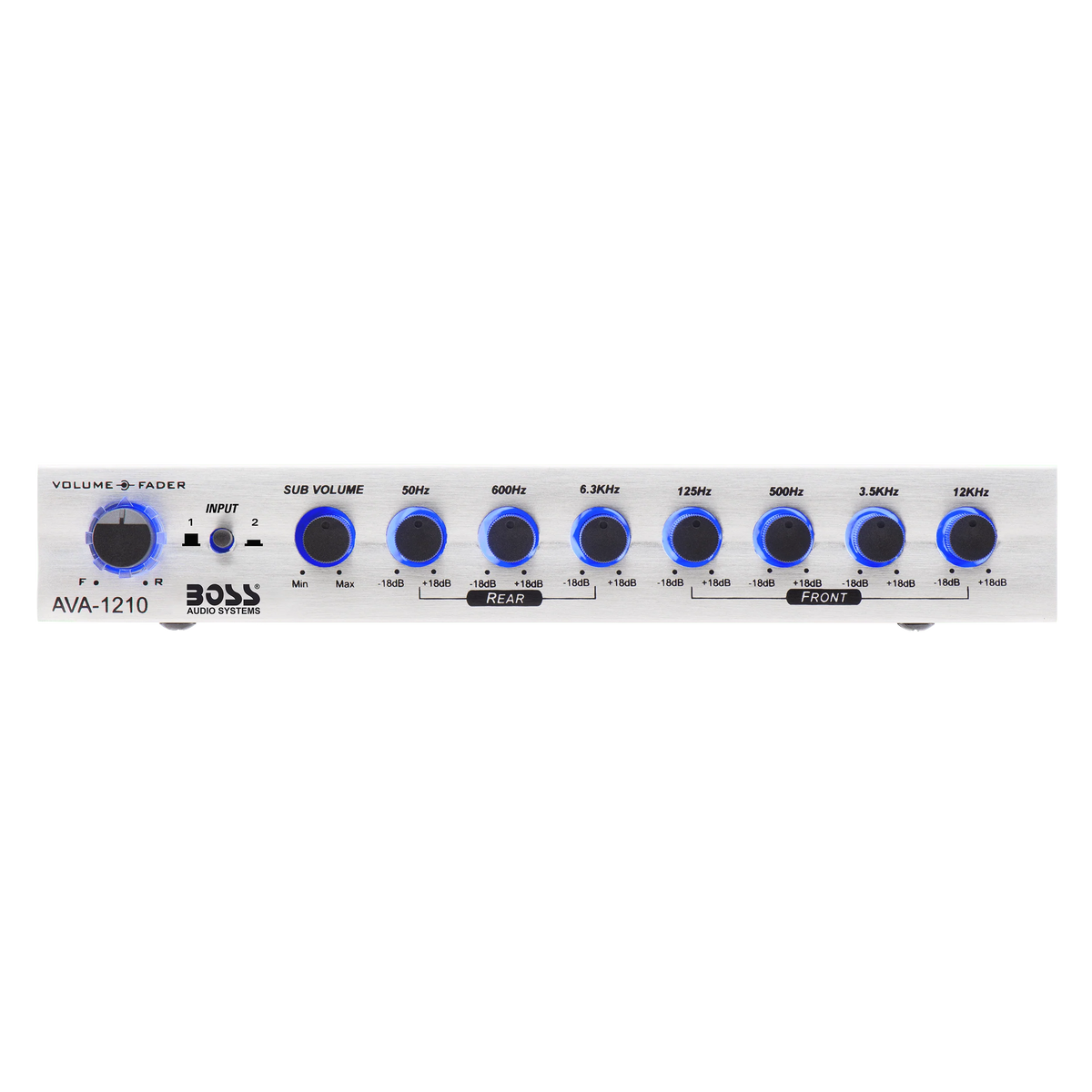 BOSS Audio Systems AVA1210 Car Audio Equalizer 7 Band Pre-Amp With Gold-Plated Front/Rear and Subwoofer Outputs, DPS Processor