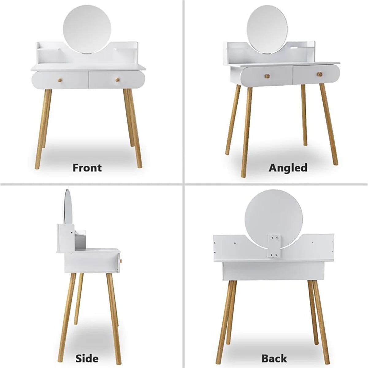 SolarSoda Vanity Table with Mirror, 2 Drawers Makeup Dressing Desk, Teen Adult(Without Stool)