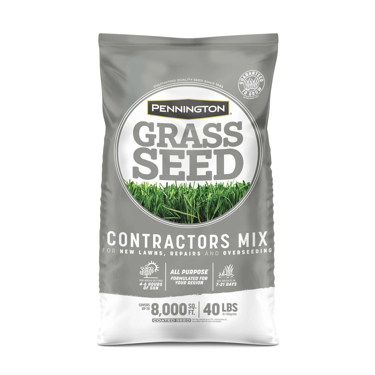 Pennington Contractors Northern Grass Seed Mix, for Sun to Partial Shade, 40 lb.