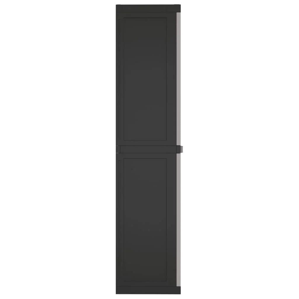 vidaXL Outdoor Storage Cabinet Black 25.6"x14.6"x33.5" PP