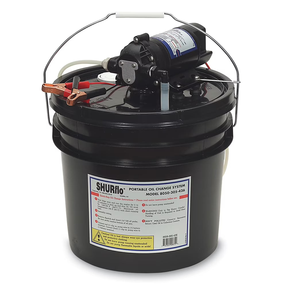 Shurflo 8050-305-426 Portable Oil Change/Winterizing/Liquid Transfer System, 3.5 Gallon, Self-Priming
