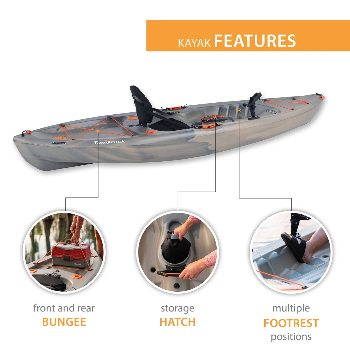 Lifetime Tamarack Angler 10 ft. Fishing Kayak, Volcano Fusion (91340)