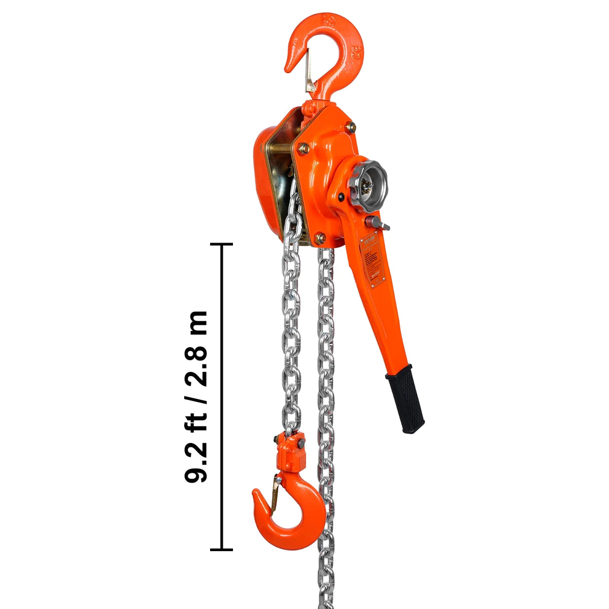 VEVOR Manual Lever Chain Hoist, 3 Ton 6600 lbs Capacity 10 FT Come Along, G80 Galvanized Carbon Steel with Weston Double-Pawl Brake, Auto Chain Leading & 360�� Rotation Hook, for Garage Factory Dock