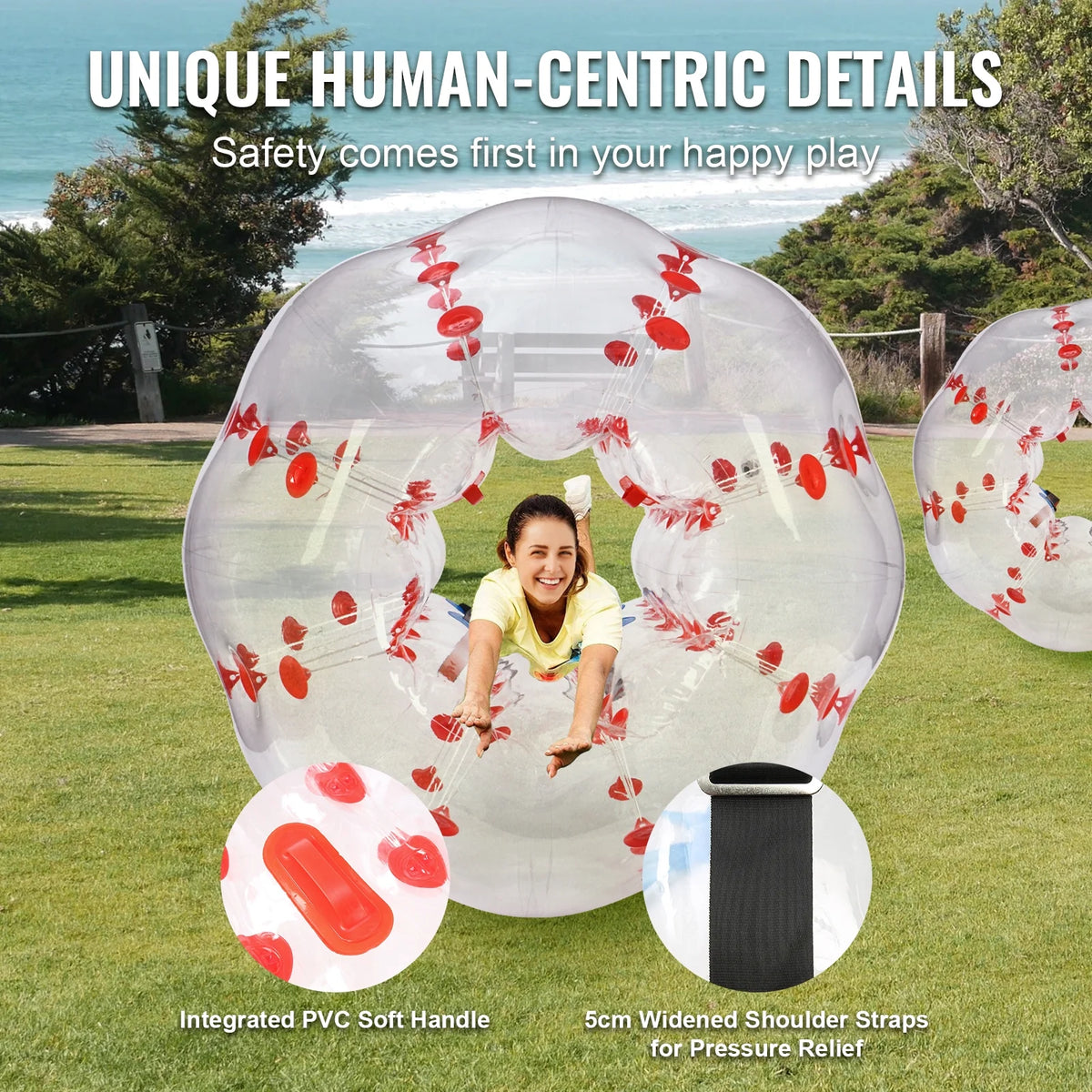 KFFKFF Inflatable Defense Ball 1-Pack 5FT/1.5M PVC Sumo Ball Suitable for Teenagers and Adults