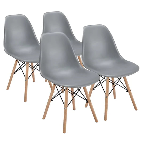 Topeakmart Set of 4 Modern Style Dining Chairs for Kitchen Dining Room, Black
