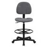 Emma  Oliver Black Fabric Drafting Chair (Cylinders: 22.5"-27"H, 26"-30.5"H)