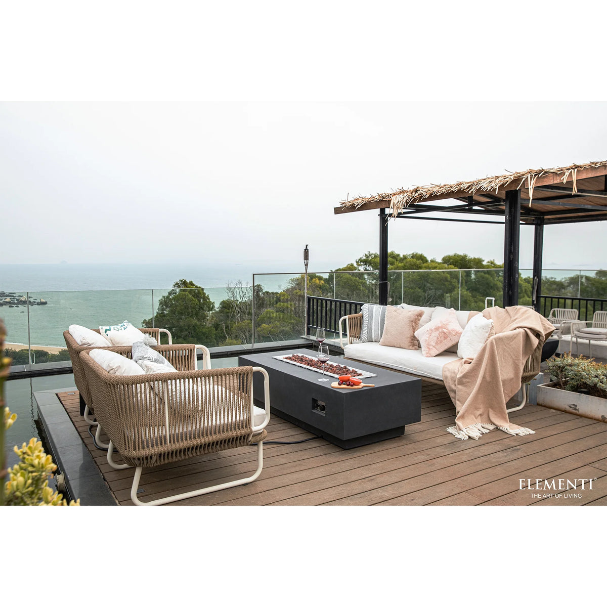 Elementi Granville Concrete Outdoor 45,000 BTU Natural Gas Fire Pit Table