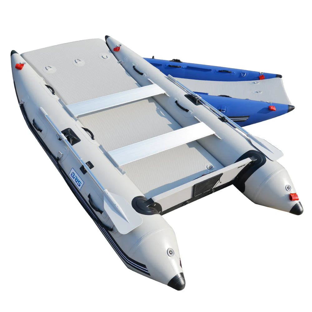 BRIS 11Ft Inflatable Catamaran Inflatable Boat Dinghy Mini Cat Gray