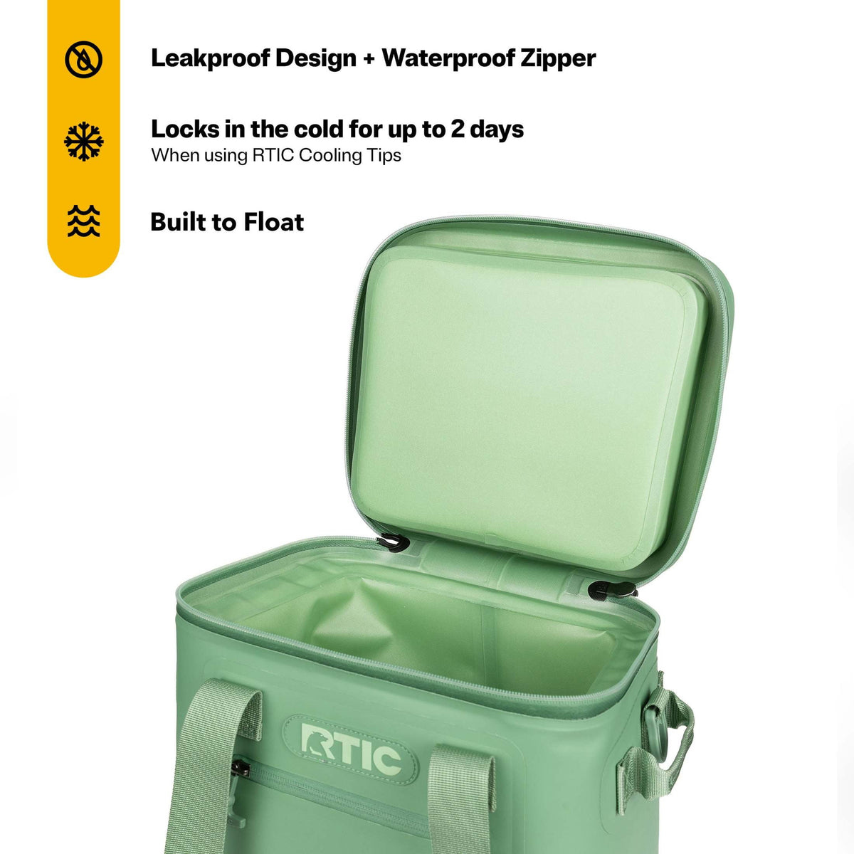 RTIC 12 Can Ultra-Tough Soft Cooler, 10 Qt, Leakproof, Waterproof Zipper,  Black