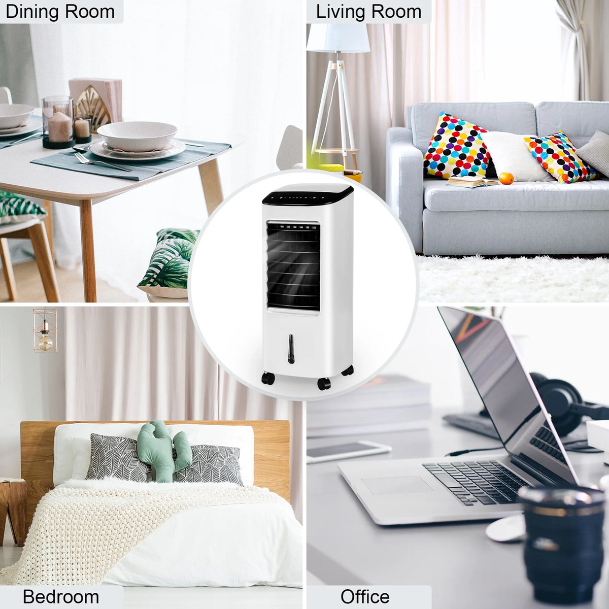 Gymax Home Office 3-in-1 Evaporative Air Cooler Fan with Remote Control 7.5 H Timer