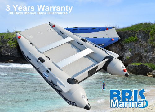 BRIS 11Ft Inflatable Catamaran Inflatable Boat Dinghy Mini Cat Gray
