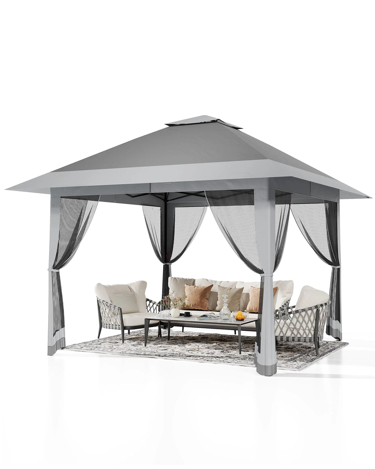 Accreate 13' X 13' Outdoor Patio Gazebo,Outdoor Canopy Tent with Mosquito Netting,Backyard Tent for Party, Wedding, Outdoor Dining, Patio, Backyard