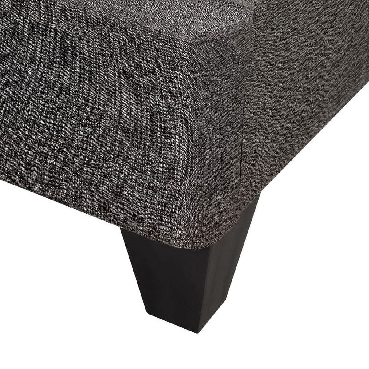 Primo Speedy Upholstered Platform Bed Frame with Wood Slat Support, No Box Spring Needed, Dark Grey