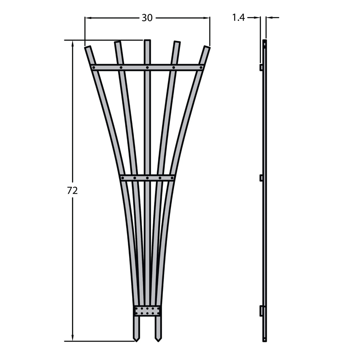 highwood  Eco-Friendly 6ft Traditional Fan Trellis Harbor Gray