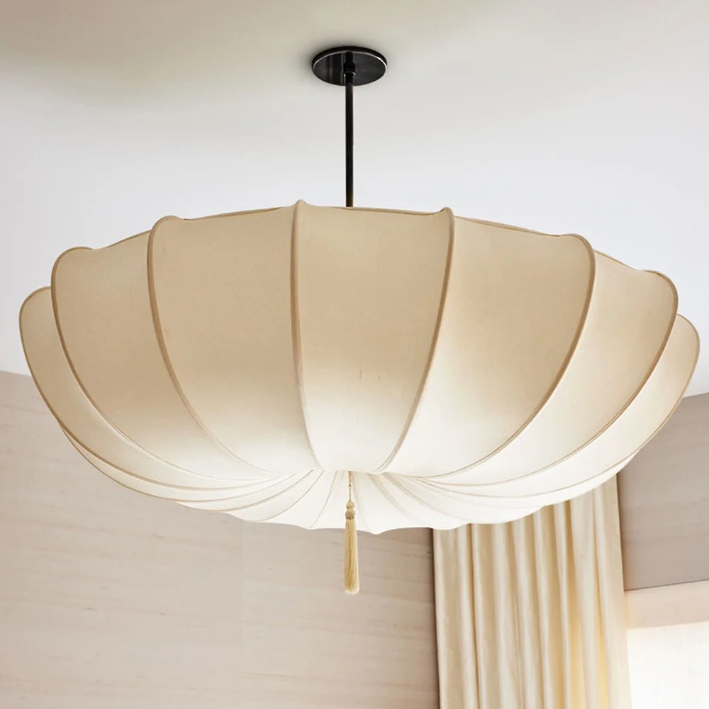 Arturesthome Nordic Medieval Fabric Pendant Lamp French Hotel Living Room Chandelier