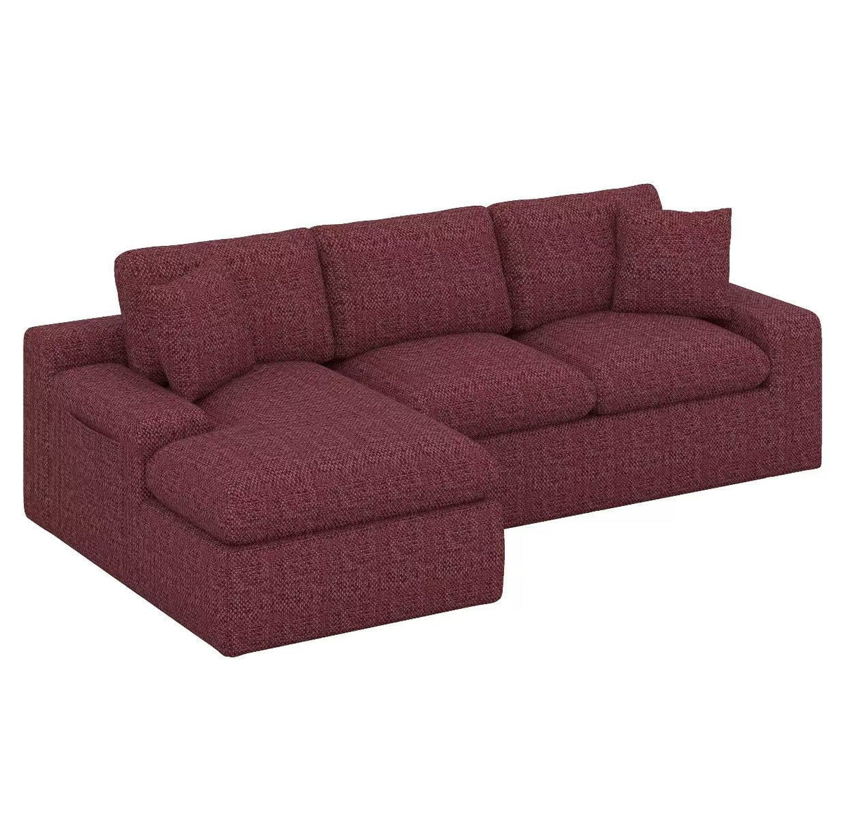 BEBPILOO Modular Chenille 107.9" Sofa with Flexible Configuration, Double - Layer Cushions, Deep Seating & Side Storage Pockets, Full-compressed Sofa for Living Room, Gray